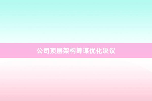 公司顶层架构筹谋优化决议